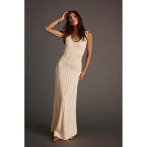 12th Tribe Rowan Cream Cable Knit Maxi Dress Size XS